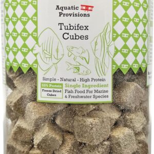 Freeze Dried Tubifex Cubes 3 oz, Fish Food for Freshwater and Marine Aquarium Fish